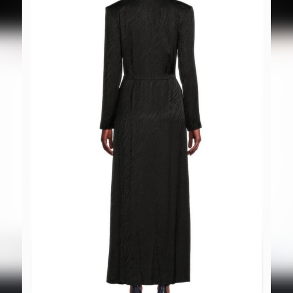 The Kooples Dot Jacquard Viscose Black V-Neck Maxi Dress NWT $445 Size small NWT - Picture 3 of 3